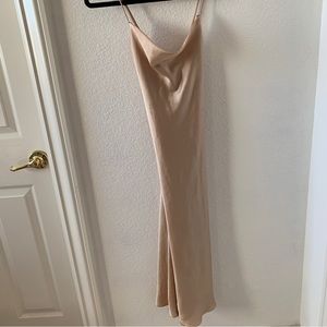 Show Me Your Mumu cowl neck slip dress in champagne